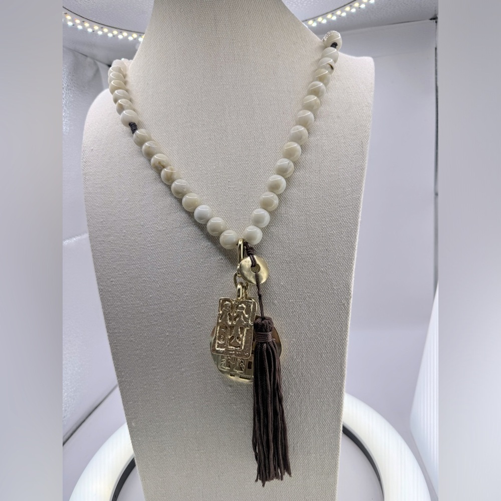 Chico’s Long Pendant Tassel Statement Necklace‎ 35”-39”
